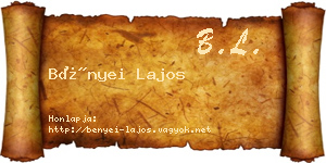 Bényei Lajos névjegykártya